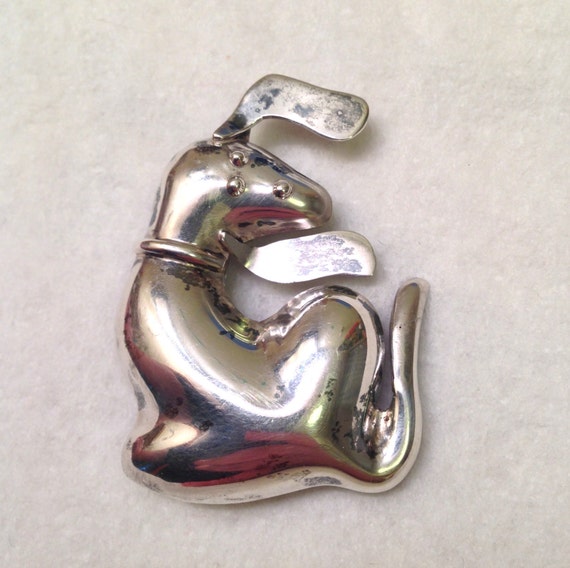 Vintage Sterling Silver Beagle Snoopy Puppy Dog T… - image 1