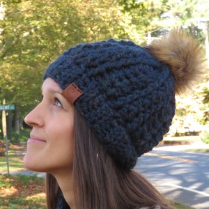 Crochet PATTERN - Puffed Up Chunky Version | Beanie Crochet Pattern | Slouchy Hat Crochet Pattern | Messy Bun Hat Crochet Pattern