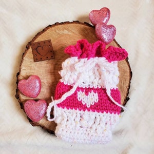 Puffy Love Pouch - Confetti and Bright Pink