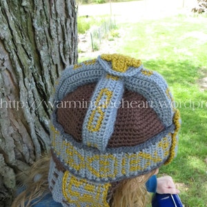 Crochet PATTERN Gimli Inspired Helmet and Beard LOTR Dwarven Helmet Crochet Beard Viking Helmet image 7