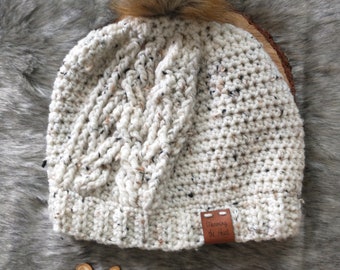 Upside Beanie (Adult) - Wheat Tweed