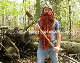 Häkelanleitung - Gimli Inspirierter Helm und Bart Herr der Ringe | Zwergenhelm | Häkelbart | Wikinger Helm