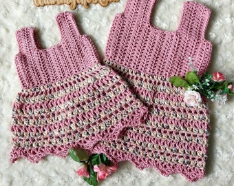 Crochet PATTERN - Catching Rays Sunburst Dress (Baby)