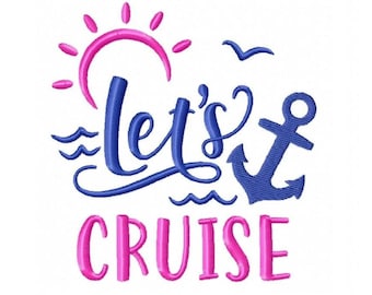 Let's Cruise Digital Embroidery Design  -INSTANT DOWNLOAD-