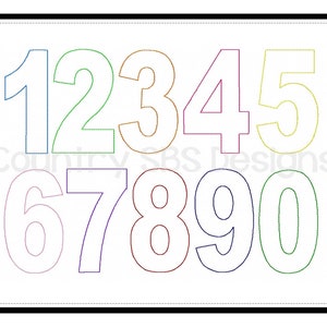 Triple Bean Vintage Stitch  Applique Number Set 0-9 Birthday Embroidery Design Set 4x4 -INSTANT DOWNLOAD-