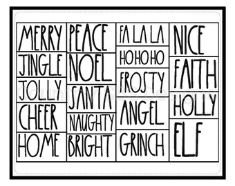 19 Christmas Skinny-Font Kitchen Embroidery Designs  -INSTANT DOWNLOAD-