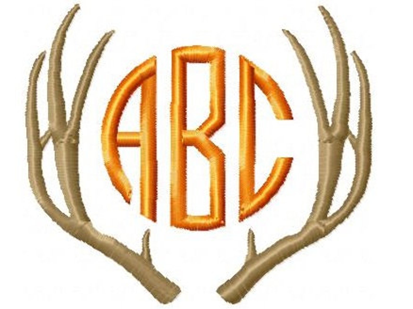 Antlers Monogram Frame Custom Monogram Embroidery Design 4x4 | Etsy