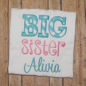 Big Sister Embroidery Design 5x7 INSTANT DOWNLOAD - Etsy