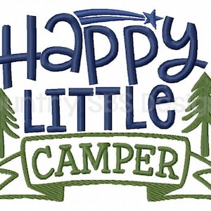 Happy Little Camper Digital Embroidery Design -INSTANT DOWNLOAD-