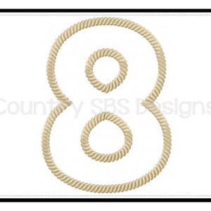 Rope Applique Number Set 0-9 Birthday Embroidery Design Set -INSTANT ...