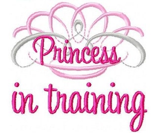 Princess in Training  Crown Embroidery Design 4x4 -INSTANT DOWNLOAD-