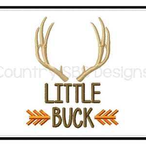 Little Buck Antlers and Arrows Custom  Embroidery Design -INSTANT DOWNLOAD-