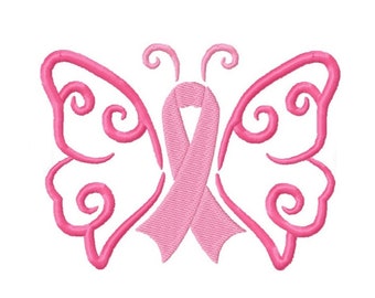 Butterfly Awareness Ribbon Embroidery Design -INSTANT DOWNLOAD-
