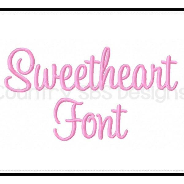 Sweetheart Embroidery Font - 2 Sizes - INSTANT DOWNLOAD-