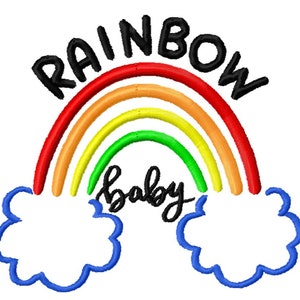 Disegno da ricamo per bambini arcobaleno - DOWNLOAD IMMEDIATO