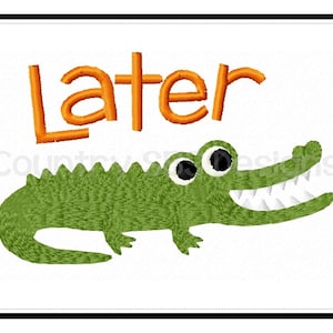 Later Gator Textured Sketch Embroidery Design 4x4