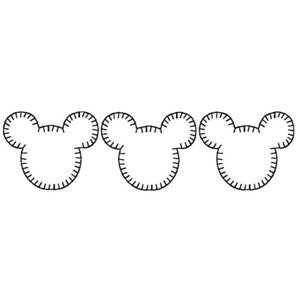 Mouse Head Trio Blanket Stitch Applique Embroidery Design 5x7-INSTANT DOWNLOAD-