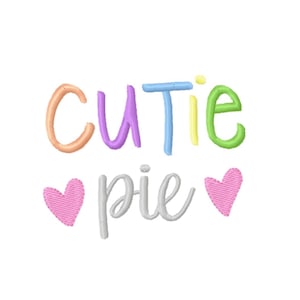 Cutie Pie Baby Girl Embroidery Design 4x4 -INSTANT DOWNLOAD-