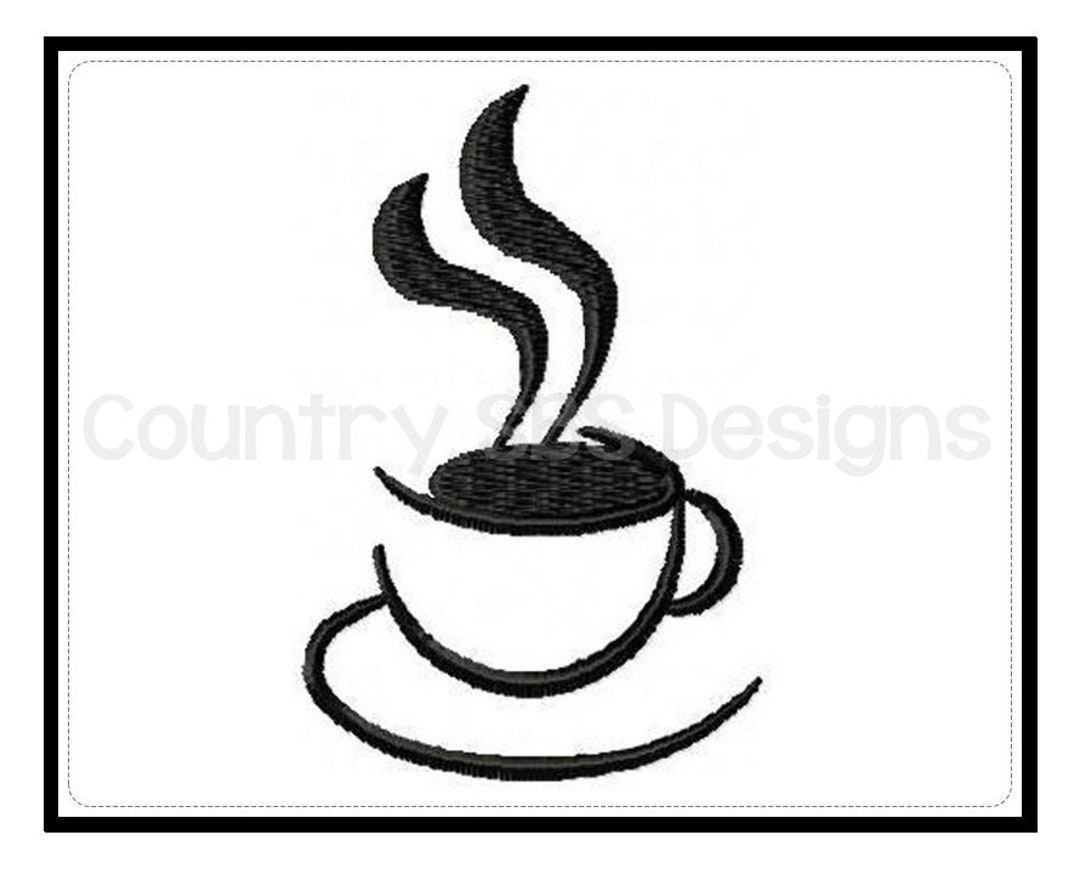 Coffee Mug Embroidery Design 4x4 INSTANT DOWNLOAD Etsy