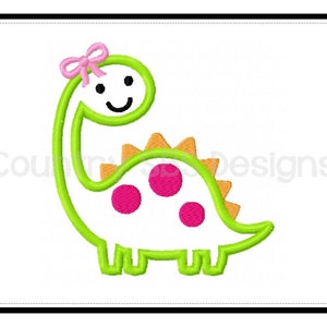Girl Dinosaur Applique Embroidery Design -INSTANT DOWNLOAD- - Etsy