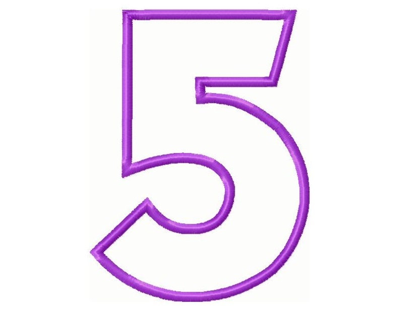 Applique number jessecmault design number 5 4x4 and 5x7  etsy