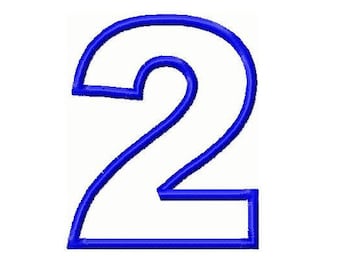 Diseño de bordado de número de aplicación número 2 - 4x4 y 5x7 - DESCARGA INMEDIATA -