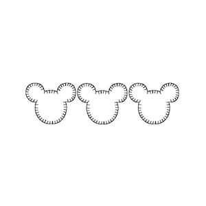 Mouse Head Trio Blanket Stitch Applique Digital Embroidery Design 5x7-INSTANT DOWNLOAD-