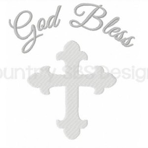 God Bless- Baptism- Communion- Custom Embroidery Design -INSTANT DOWNLOAD-