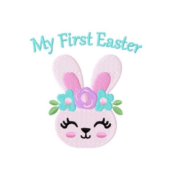 My First Easter Bunny Girl Embroidery Design 4x4 -INSTANT DOWNLOAD-