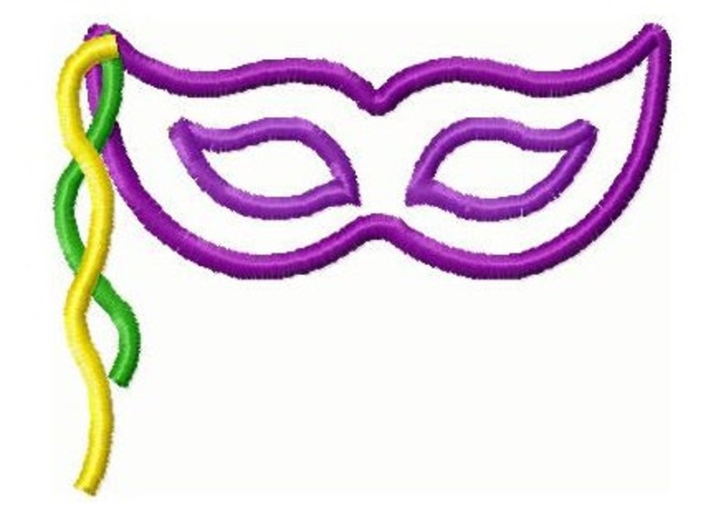 Mardi Gras Mask Applique Embroidery Design INSTANT DOWNLOAD Etsy