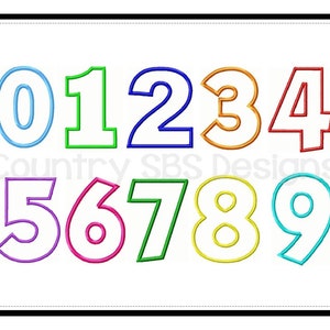 Block Number Applique 0-9 Birthday Embroidery Design Set -INSTANT DOWNLOAD-