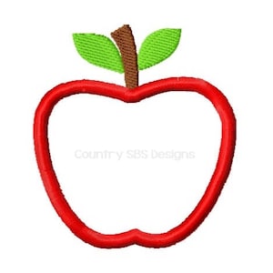 Apple Applique Embroidery Design  -INSTANT DOWNLOAD-