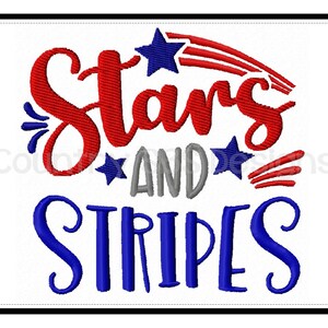 Stars And Stripes 4th of July Embroidery Design  4x4 -INSTANT DOWNLOAD-