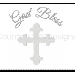 God Bless- Baptism- Communion- Custom Embroidery Design -INSTANT DOWNLOAD-