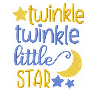 Twinkle Twinkle Little Star - Baby Embroidery- Embroidery Design