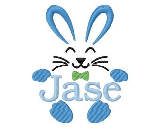 Diseño de bordado de marco con nombre de conejito de Pascua 4x4 sin nombre - DESCARGA INSTANTÁNEA -