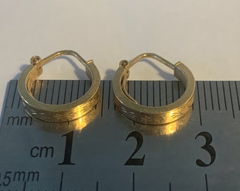 9ct 375 Gold small hoop Earrings