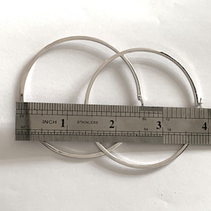9ct 375 White Gold XL Hoop Earrings