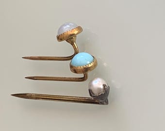 Antique 9ct Gold Victorian 1880s "Set of 3" Tie Pins