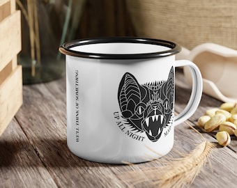 Up All Night Enamel Camp Mug