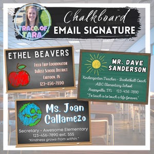 Chalkboard Theme Custom Personalized School Teacher Email Signature