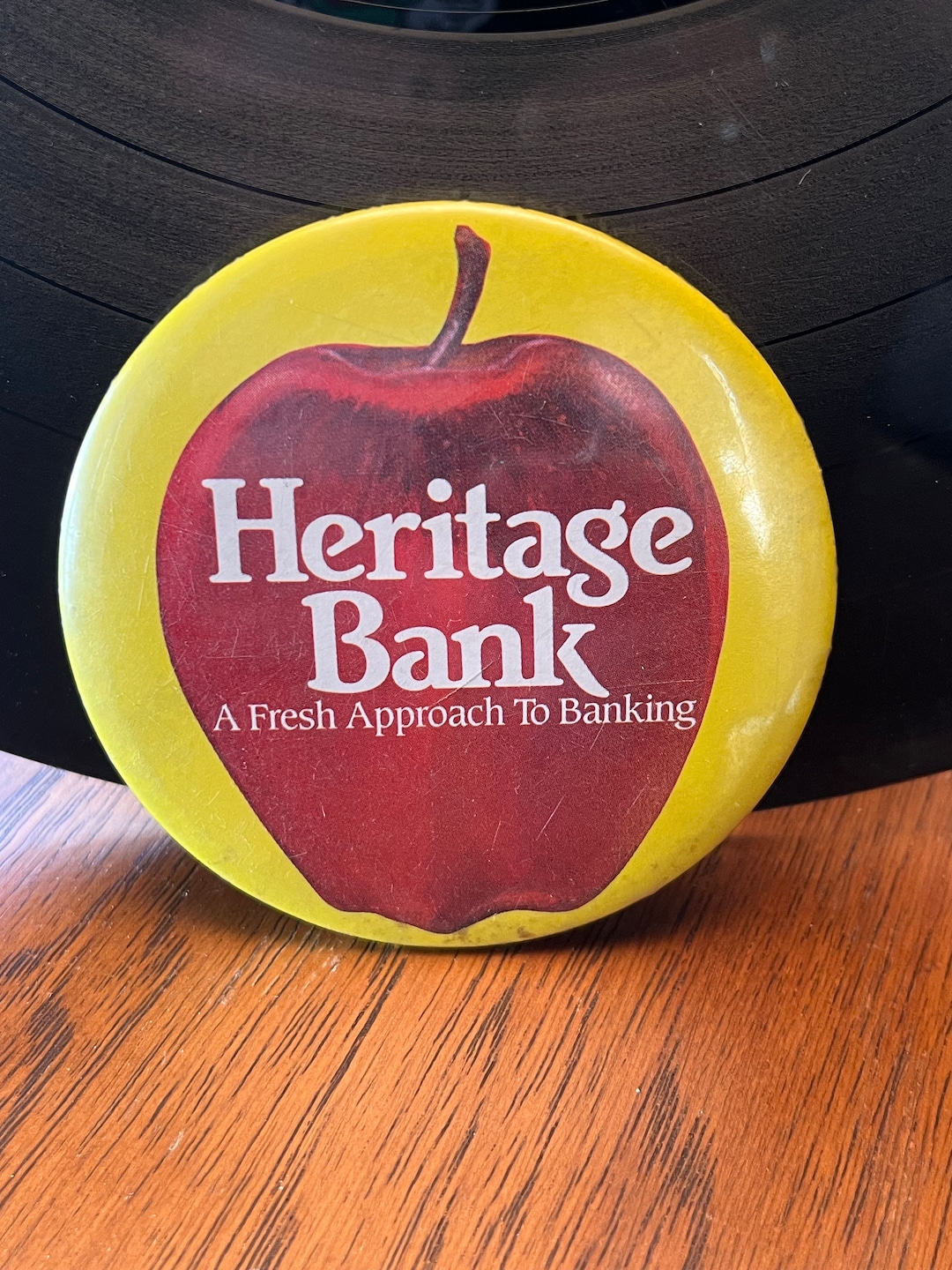 Vintage Heritage Bank Button Pin Etsy