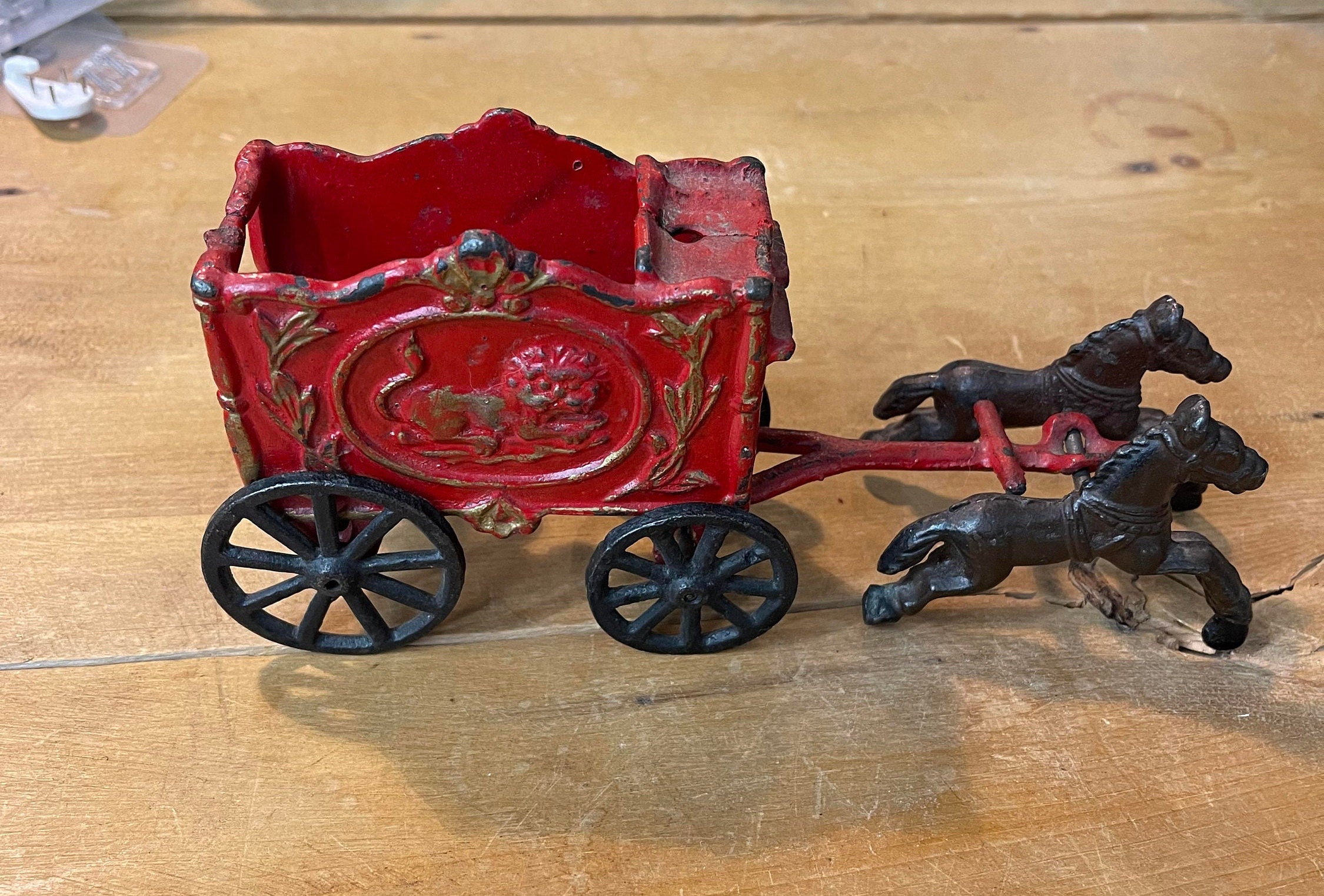 Cast Iron Vintage Horse Drawn Circus Wagon Etsy