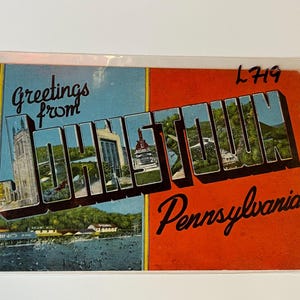 1950s Greetings from Johnstown Penn. Vinatge unused post card