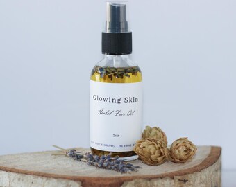 Aceite facial herbal para una piel radiante / Sérum hidratante de caléndula, manzanilla y lavanda