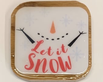 Let it Snow snowman magnet
