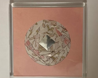 Pink Flowers Coasters - set of 4