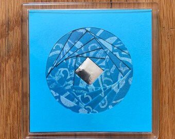 Teal Flower Coasters - set of 4