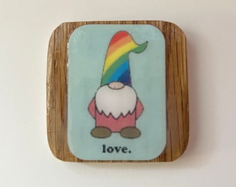 Love Rainbow Hat Gnome magnet