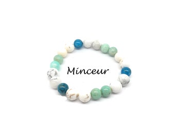 Bracelet  Minceur, Bracelet Femme, Bracelet Apatite, Bracelet Magnesite et Howlite, Bracelet Amazonite, Cadeau Dame, Domidora